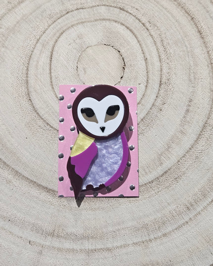 Colourful Owl * Acrylic Brooch Pin