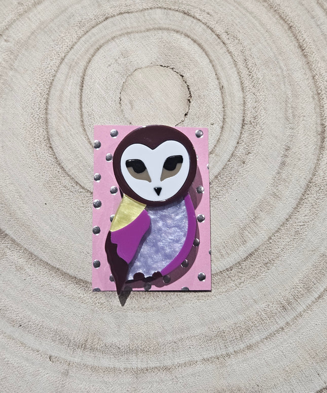 Colourful Owl * Acrylic Brooch Pin