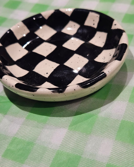 Trinket Dish * Black Checkered