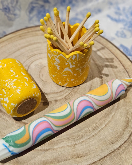 Candle & MatchPot Gift Set * Yellow