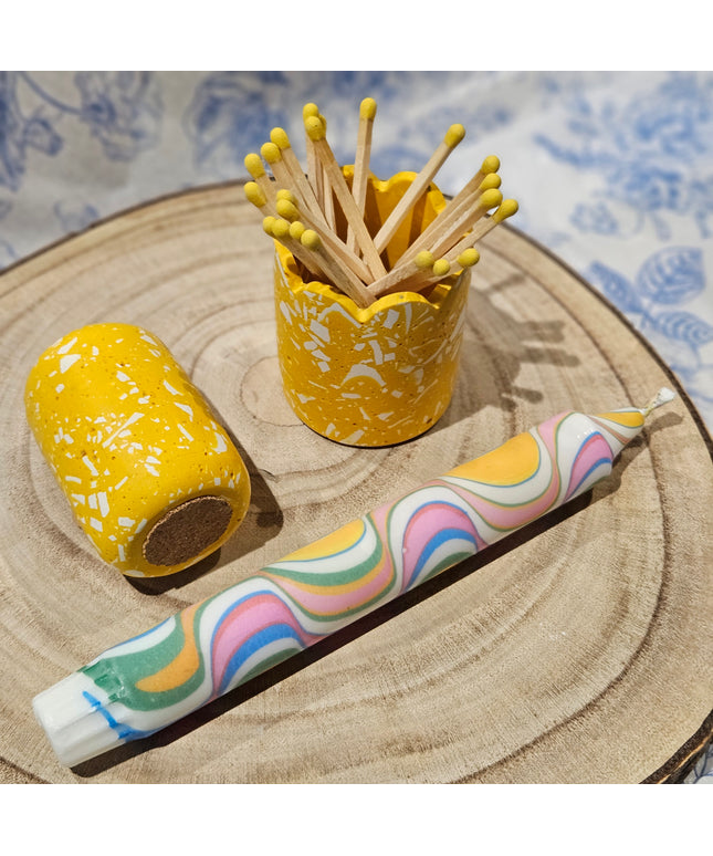 Candle & MatchPot Gift Set * Yellow