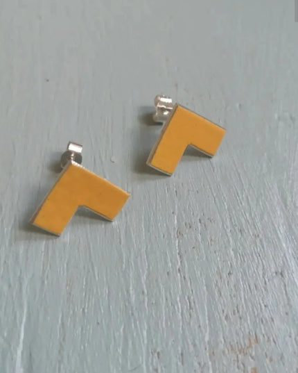Rooftop Studs - Enamel Yellow