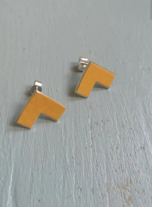Rooftop Studs - Enamel Yellow
