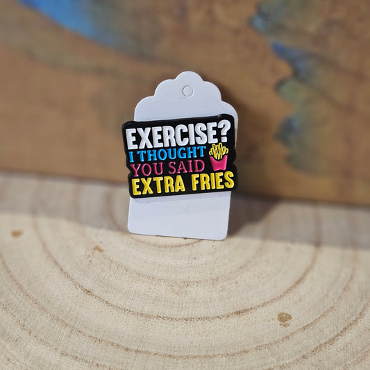 Exercise & Fries * Enamel Metal Pin