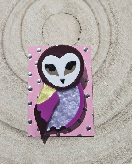Colourful Owl * Acrylic Brooch Pin