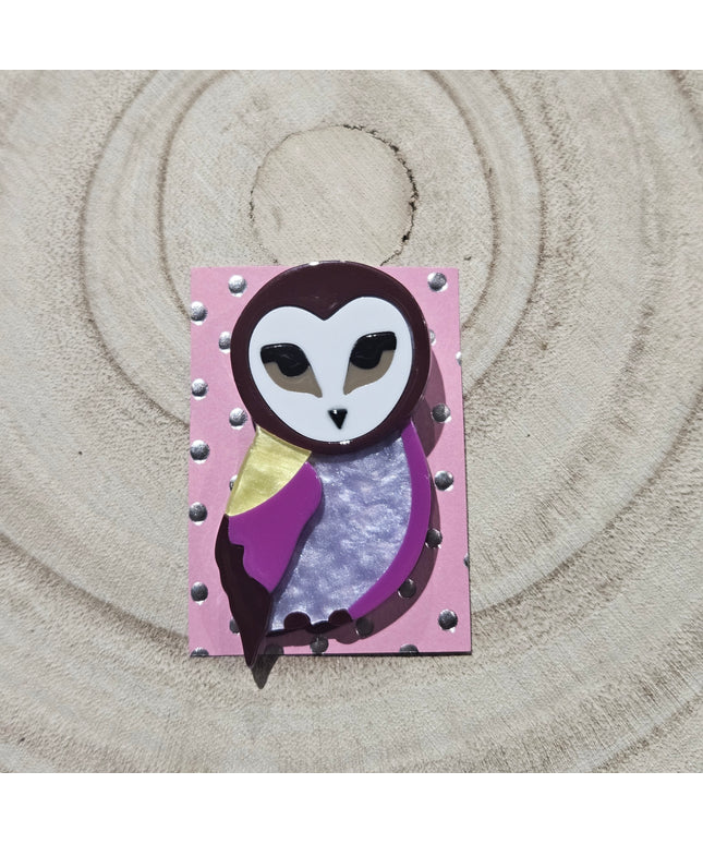 Colourful Owl * Acrylic Brooch Pin