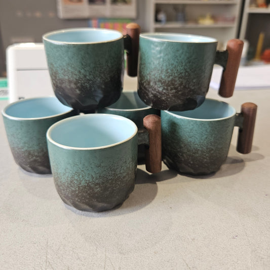Handcrafted Espresso Cups / Wood Handles