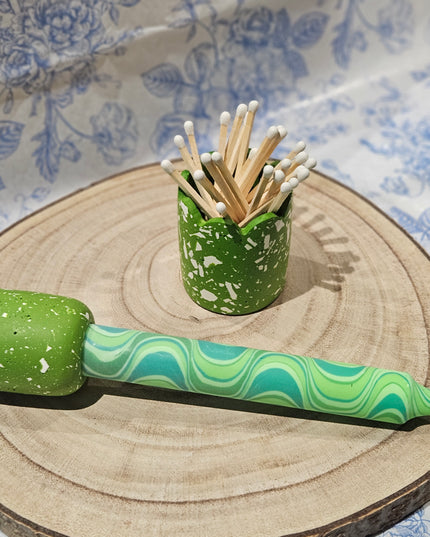 Candle & MatchPot Gift Set * Green