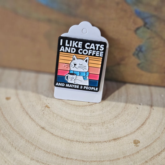 I like Cats & Coffee * Enamel Metal Pin