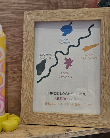 Three Lochs Drive Print A5