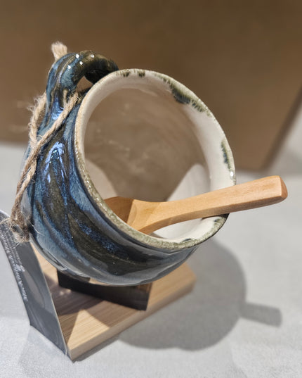 Ceramic Salt Pig - Blue Mix