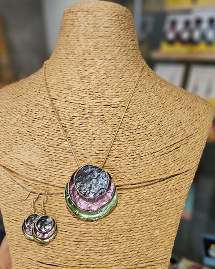 Northern Lights Enamel Pendant Necklace