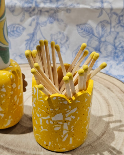 Candle & MatchPot Gift Set * Yellow