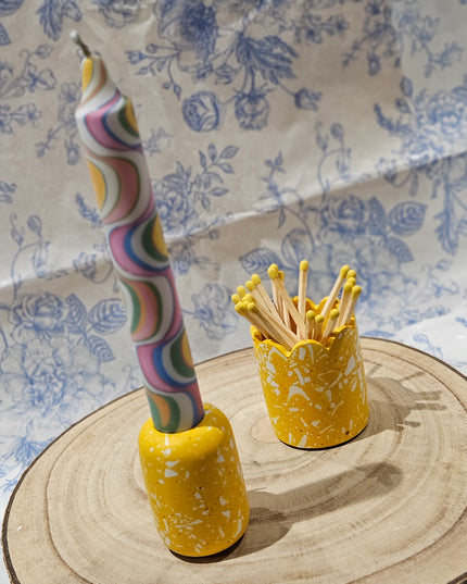 Candle & MatchPot Gift Set * Yellow
