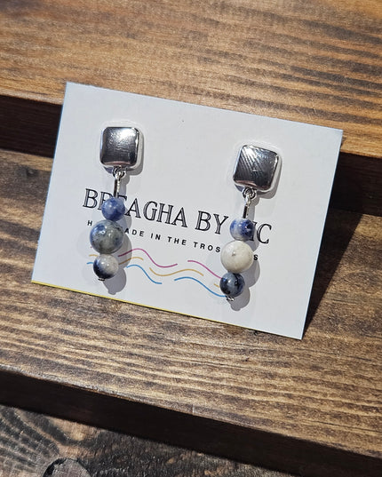 Natural Stone Mini Drop Earrings Sodalite