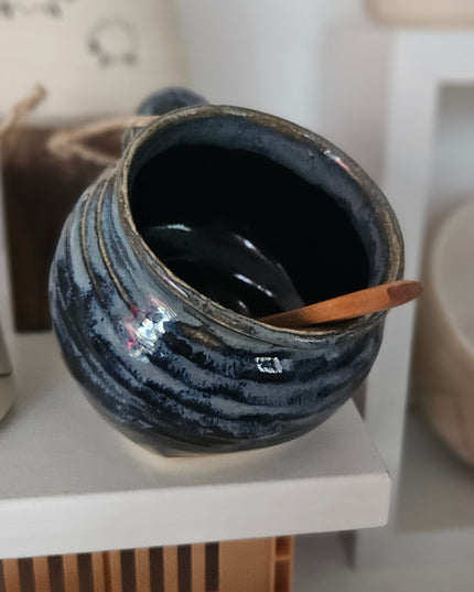 Ceramic Salt Pig - Blue Mix