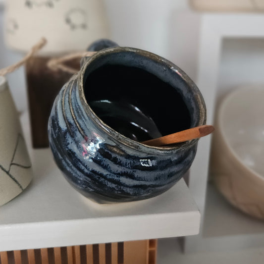 Ceramic Salt Pig - Blue
