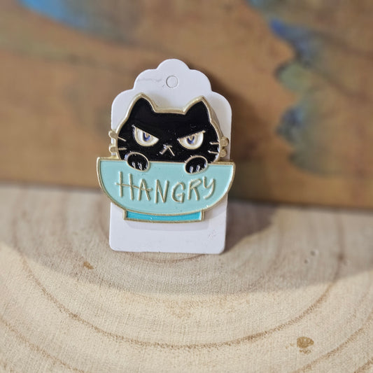 Hangry Cat - Enamel Metal Pin