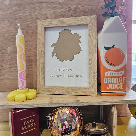 Aberfoyle Art Print - Longitude and Latitude A5
