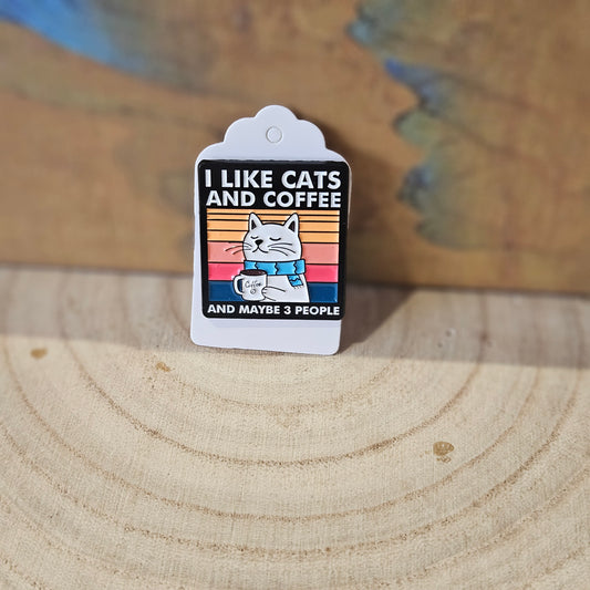 I like Coffee & Cats * Enamel Metal Pin
