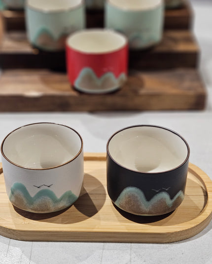 Ceramic Mountain Espresso Cups White & Black