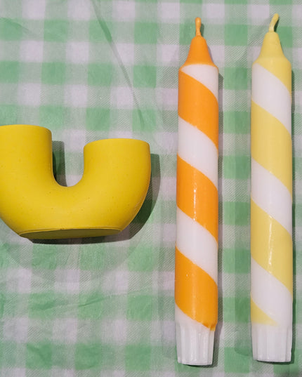 U Candle Holder * Yellow / Candles