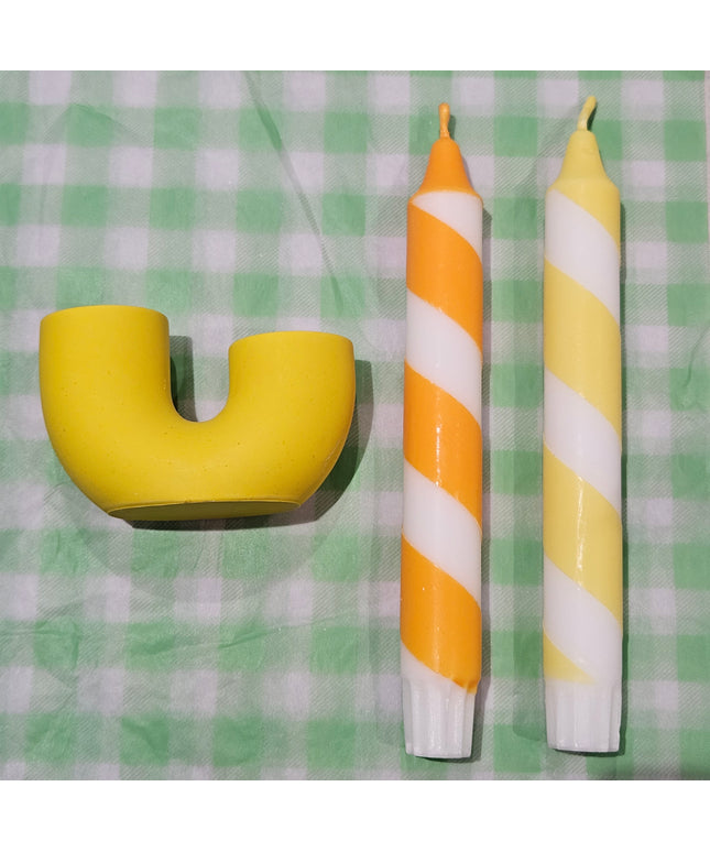 U Candle Holder * Yellow / Candles
