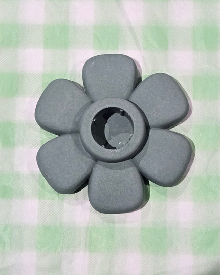 Flower-Shaped Candle Holder - Handmade - Dark Green