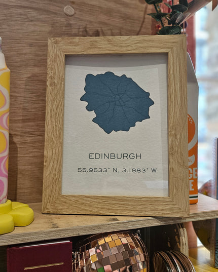 Edinburgh Art Print - Longitude and Latitude A5