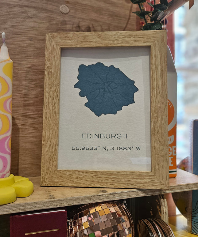 Edinburgh Art Print - Longitude and Latitude A5