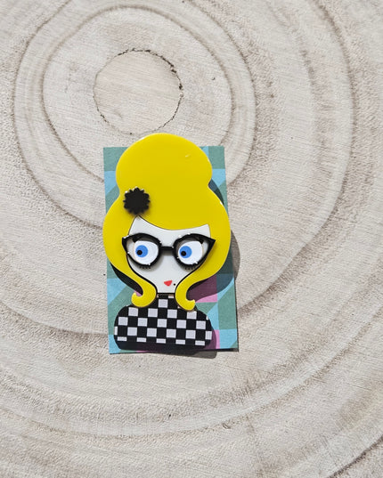 Lady Brooch * Acrylic Brooch Pin