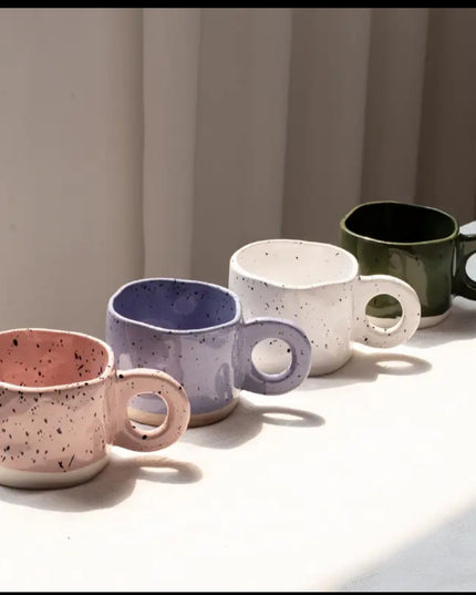 Irregular Handmade Mug - Pink Speckled