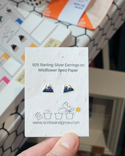 Blue Mountain STUDS - 925 Sterling Silver Earrings