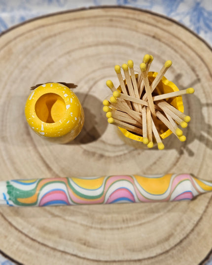 Candle & MatchPot Gift Set * Yellow