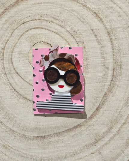 Elegant Woman Brooch * Acrylic Brooch Pin