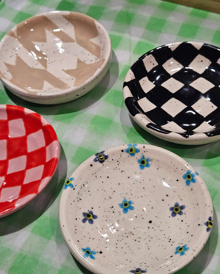 Trinket Dish * Pink Checkered