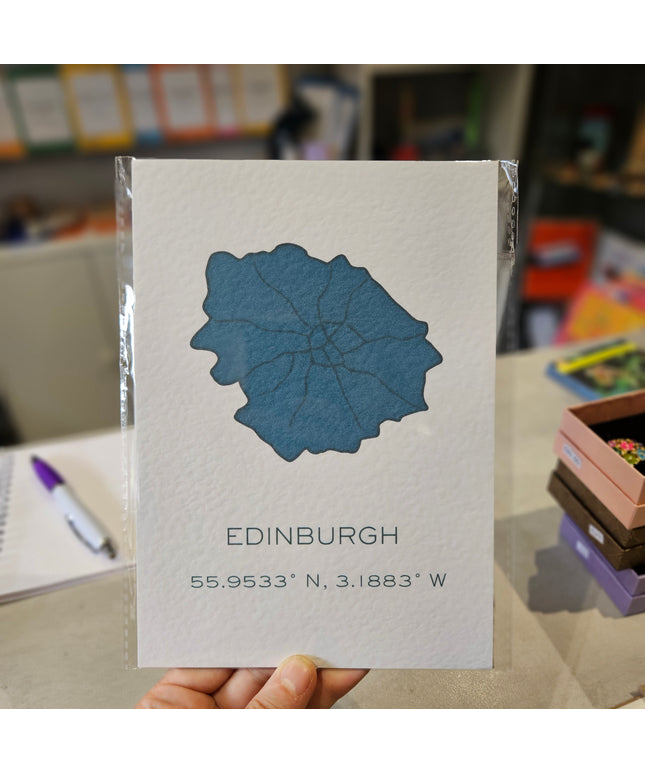 Edinburgh Art Print - Longitude and Latitude A5