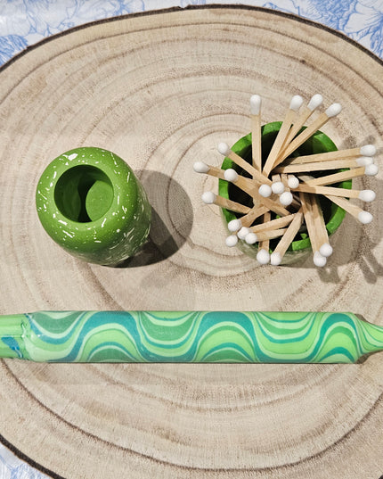 Candle & MatchPot Gift Set * Green