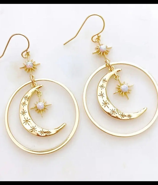 Moon & Star Earrings - celestial love