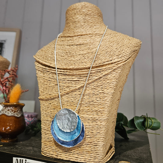 Mixed Blues Pendant Necklace