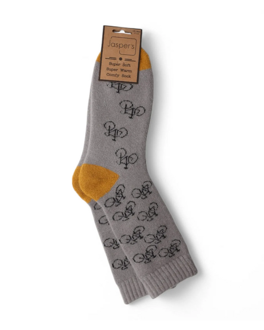 Super Cosy Men’s Socks - BICYCLES/ Grey